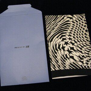 Mugler & H&M Angel Star Swirl Print Silk Scarf Back & White Authentic NEW